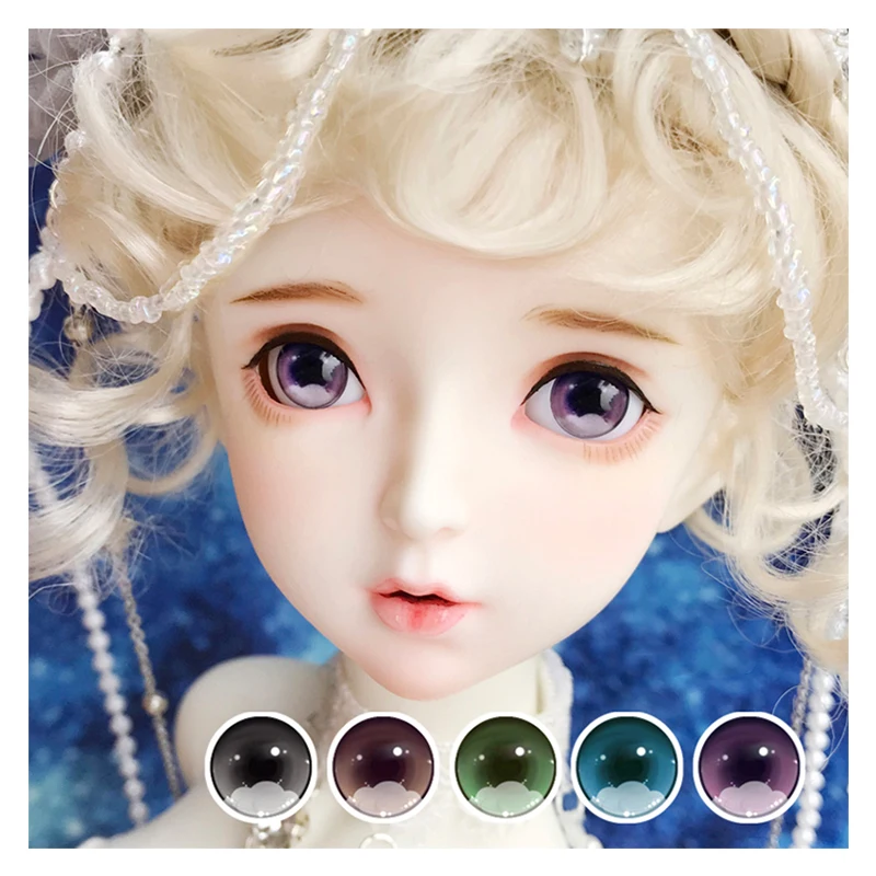 

BJD eyes 10mm-14mm-24mm doll eyes cartoon eyes with small cloud for 1/8 1/6 1/4 1/3 BJD SD DD doll accessories pressure eyes