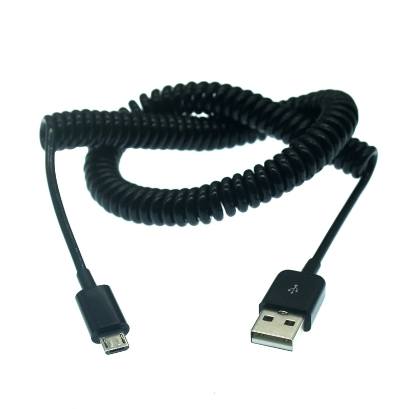 3M/10FT Micro Usb Spring Coiled Cable Extension Portable Retractable Usb Data Charger Cables For Mobile Phone Cord Coiled Cabo