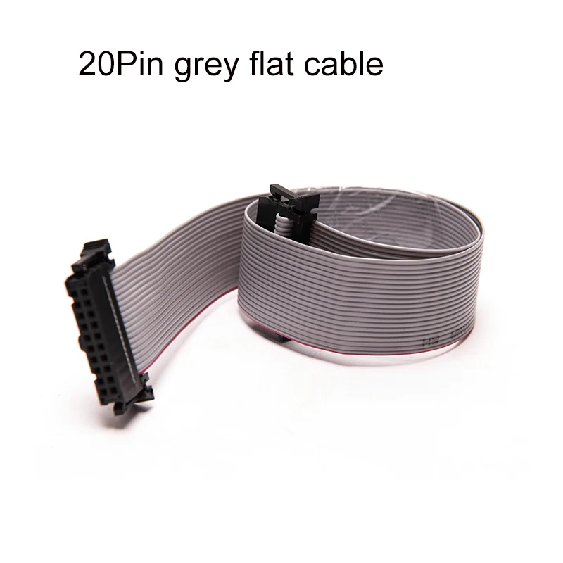 20Pcs 40cm60cm 20Pin Tinned Copper Gray Flat Wire  2.54mm Spacing Data Transmission Signal Line,20P Gray Flat Ribbon Data Cable