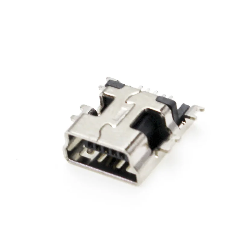 10-50PCS/lot SMD 5P mini USB female socket mini USB interface shell 4 feet suspended