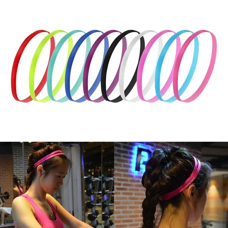 Women Stretch Sports Yoga Hairband Headband for Men Sport Running Fitness Headbands Elastic Anti-slip Sweatband Gym Headbands