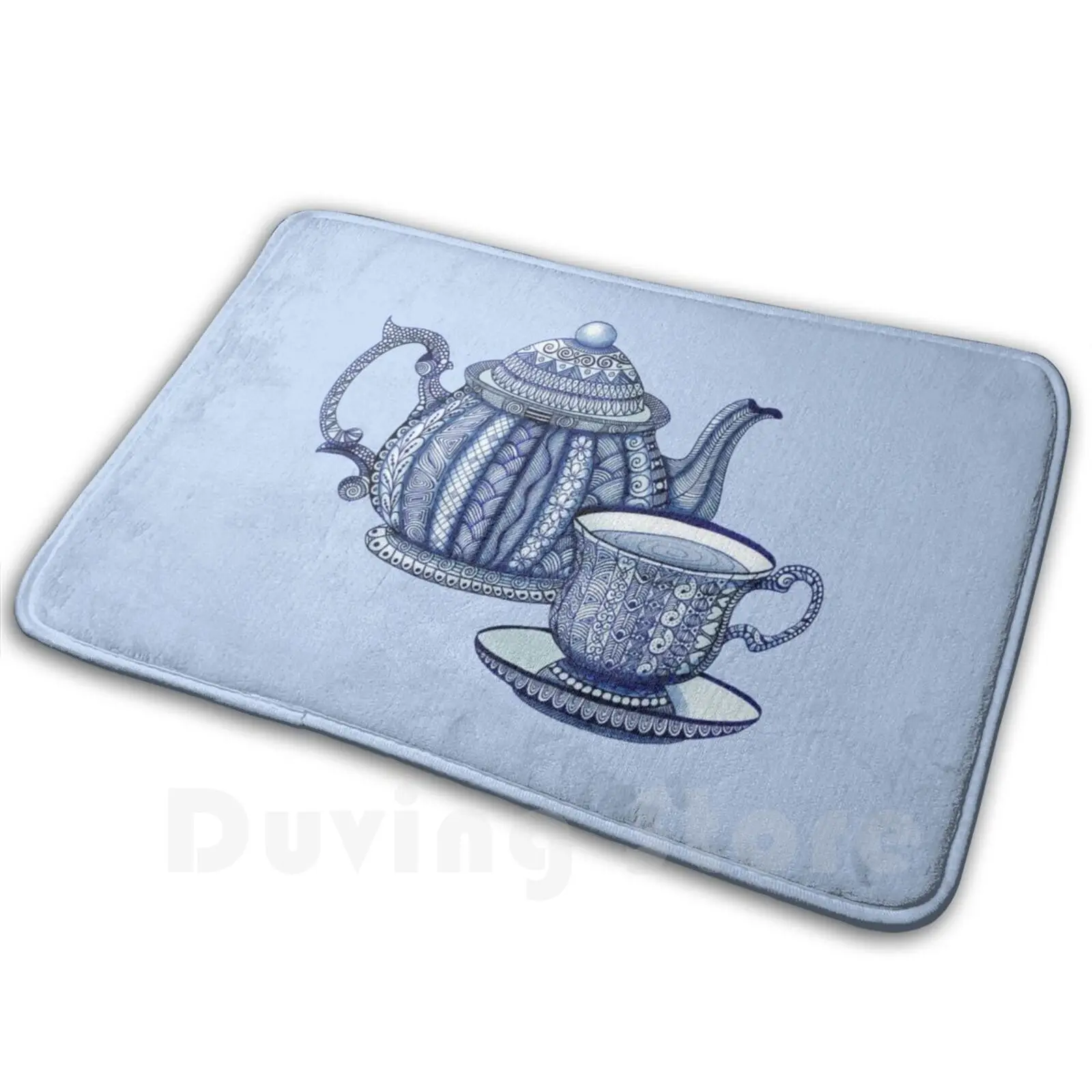 Tea Time Mat Rug Carpet Anti-Slip Floor Mats Bedroom Tea Teapot Teacup Tea Time Tea Party Tea Cup High Tea