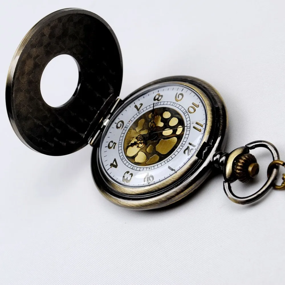 8046Men Women Casual Pocket Rome Hollow Gold Plated Pedant Watch Bronze Chain RetroWatch Hot Sell Fashion Fob Watch Gift