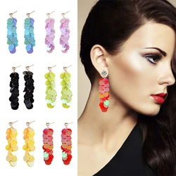 Stylish Multi-layer Disc Sequin Tassel Earrings with Long Fringe Earrings