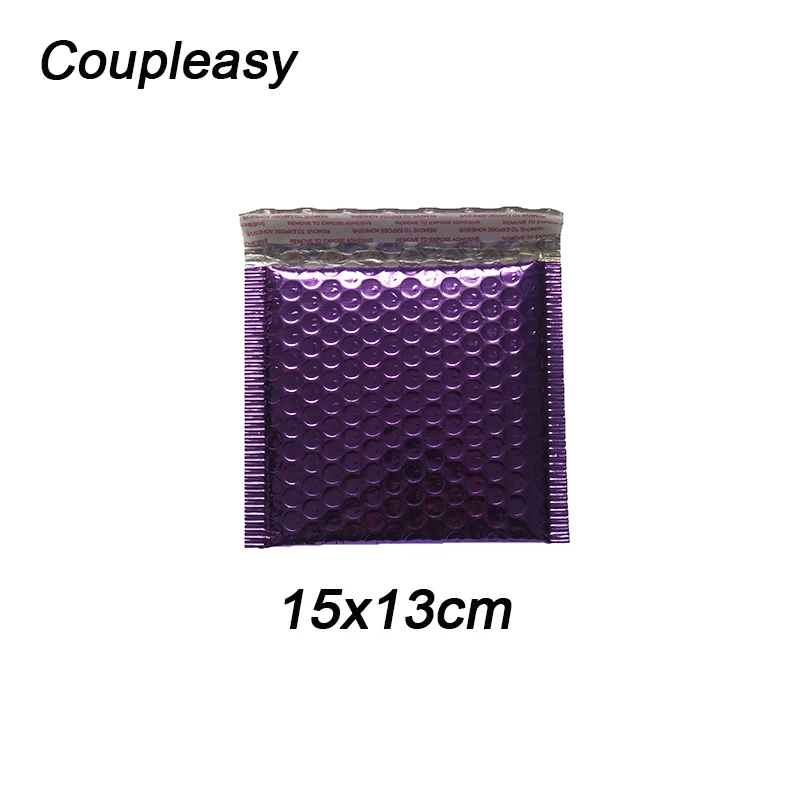 100Pcs 15x13cm Bubble Bag Bright Purple Bubble Mailer Small Size Shipping Mailing Bag with Bubble Waterproof Courier Bags