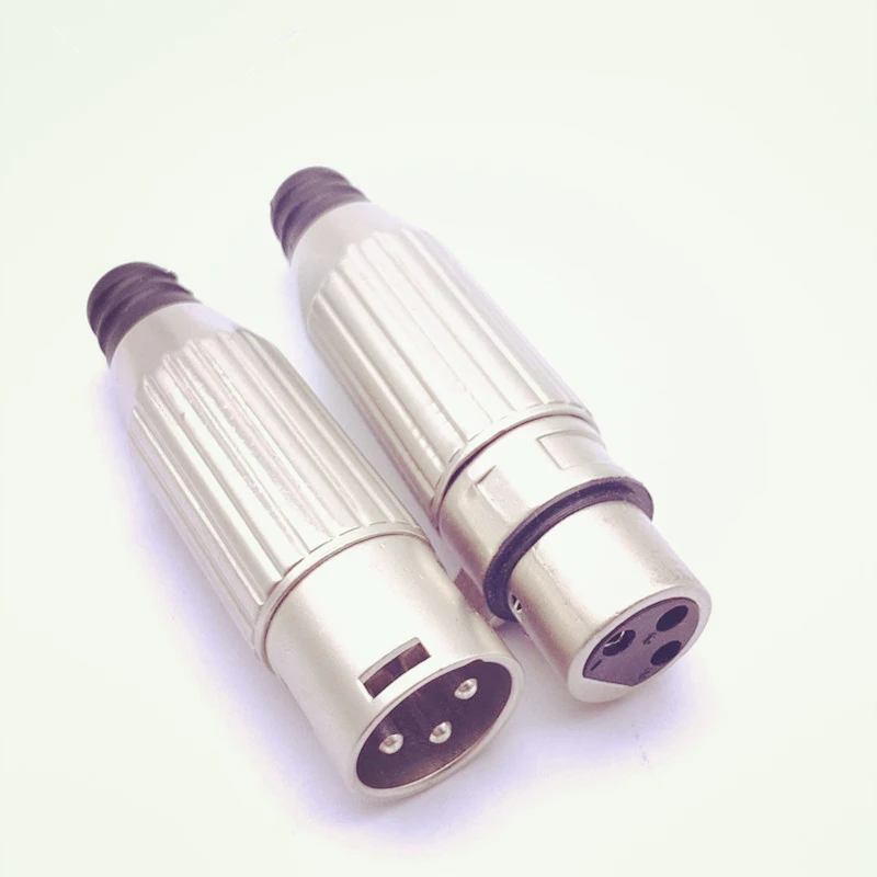1 زوج سماعات عالية الجودة 3Pin معدن XLR محول أنثى/ذكر 3-كول التوصيل ميكروفون موصل MIC قابس مهايئ