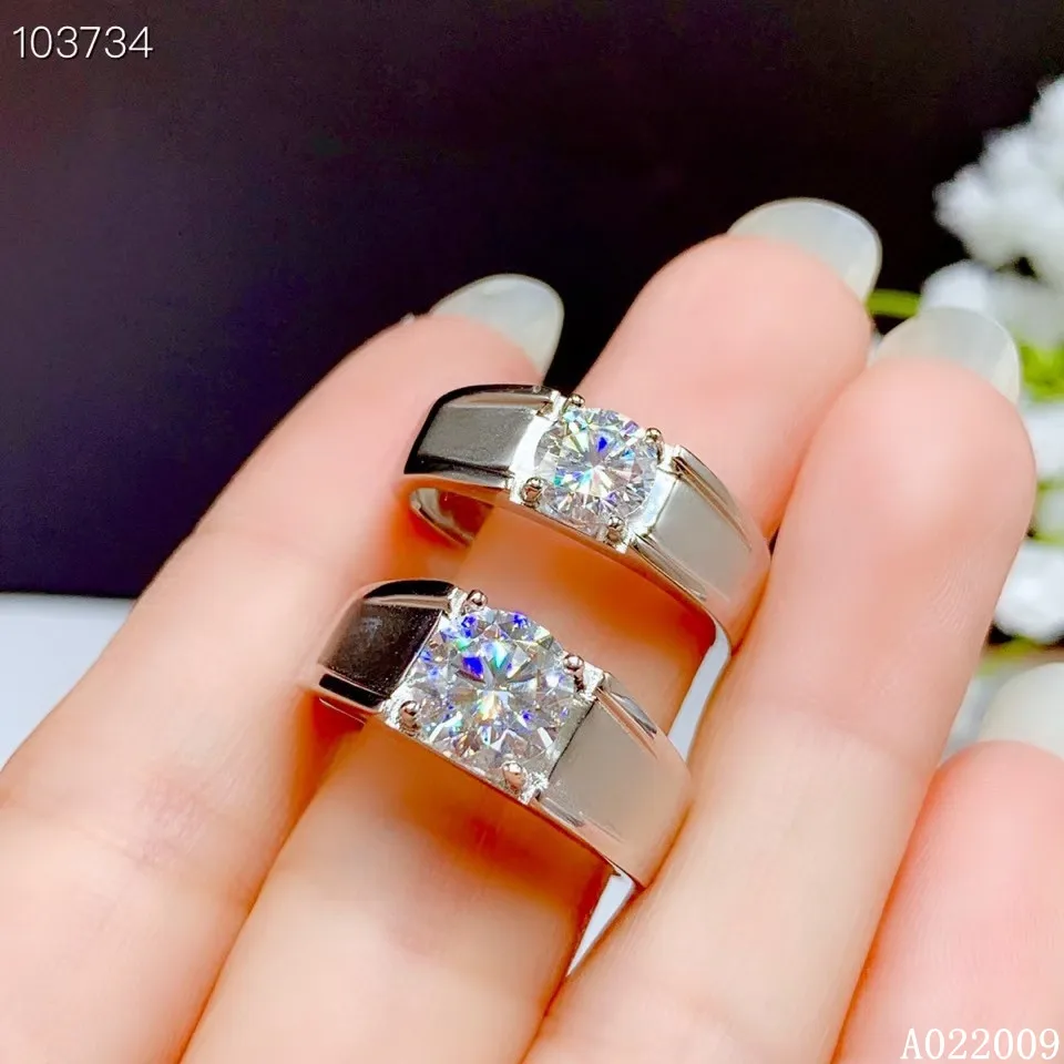 KJJEAXCMY Fine Jewelry Men 925 Sterling Silver Inlaid 1-2 Carat Mosang Diamond Luxury Ring