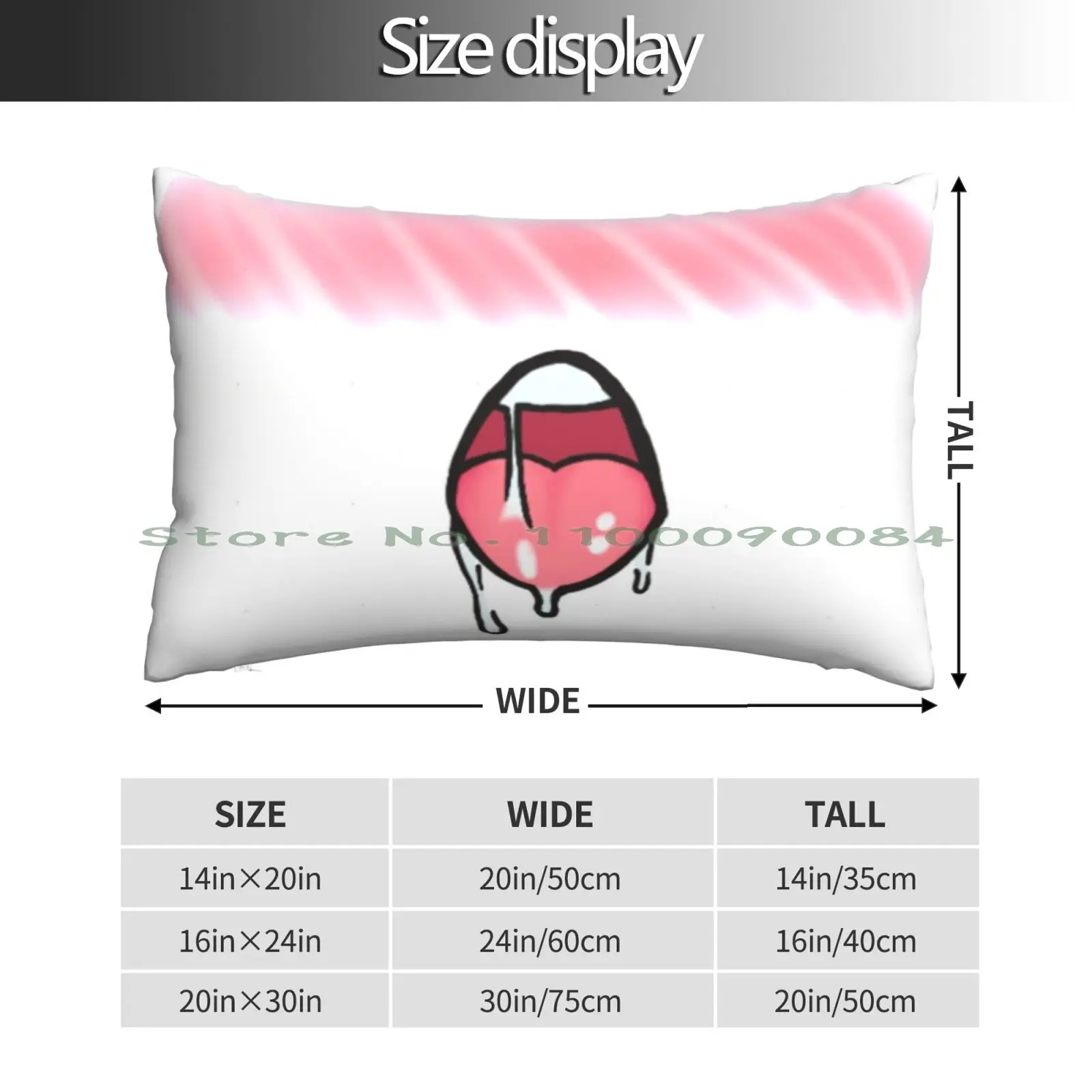 Open Mouth Pillow Case 20x30 50*75 Sofa Bedroom Mouth Drool Pink Long Rectangle Pillowcover Home Outdoor Cushion Decor