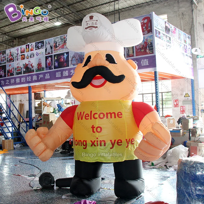 

ORIGINAL NEW 3mh Inflatable Cartoon Chef Customized Restaurant Cook Advertising Balloon