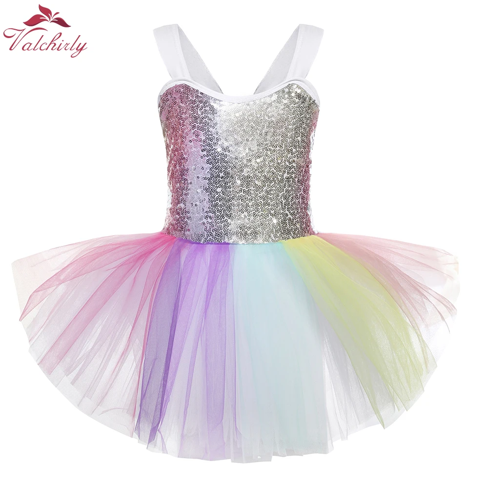 New Ballet Tutu Skirt Baby Girl Clothes  Sequins Colorful  Girls Party Dance Rainbow Tulle Skirts Children Clothing