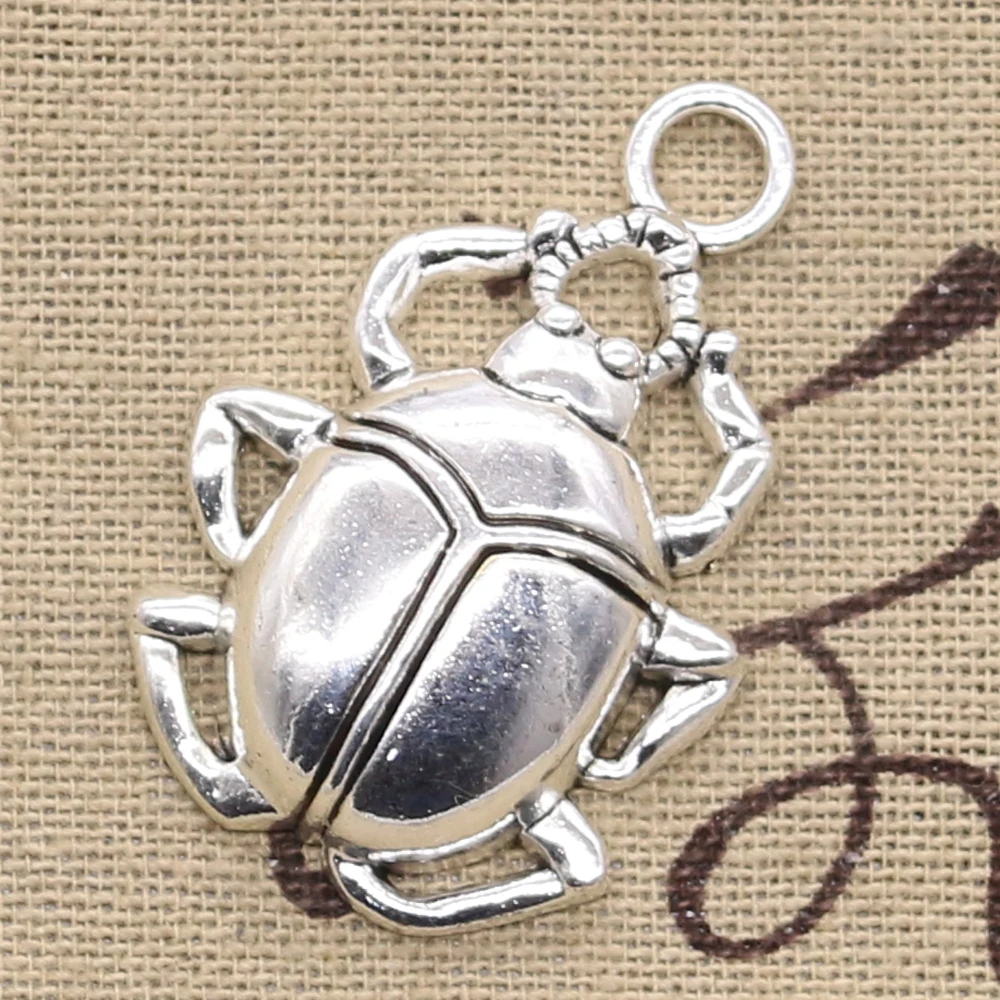 5pcs Charms Bug Beatles Beetle 40x27mm Antique Silver Color Pendants DIY Crafts Making Findings Handmade Tibetan Jewelry