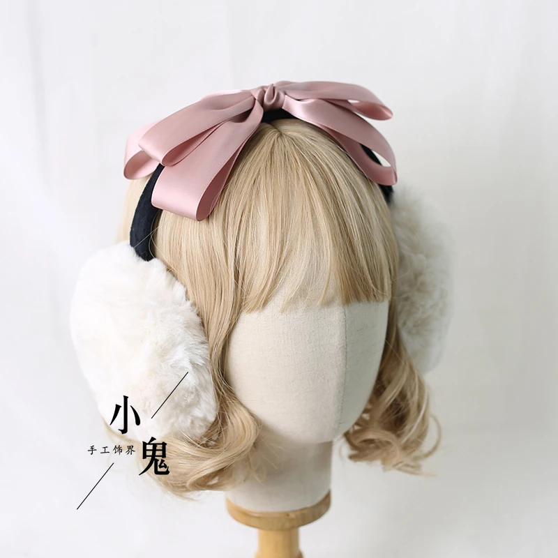 Japanese bow earset female winter cute students cycling warm ear protection earmuffs antifreeze earmuffs ear caps