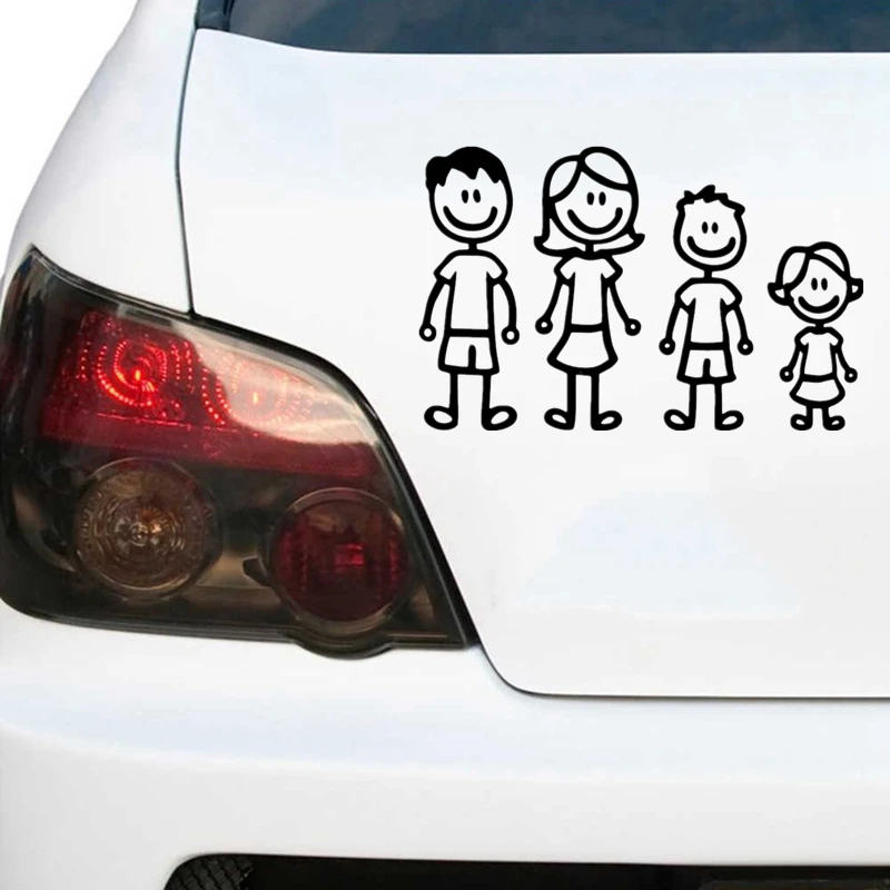 30175# Various Colors/Sizes dad, mom, son and daughter 3 car sticker vinyl car decal waterproof stickers on car bumper