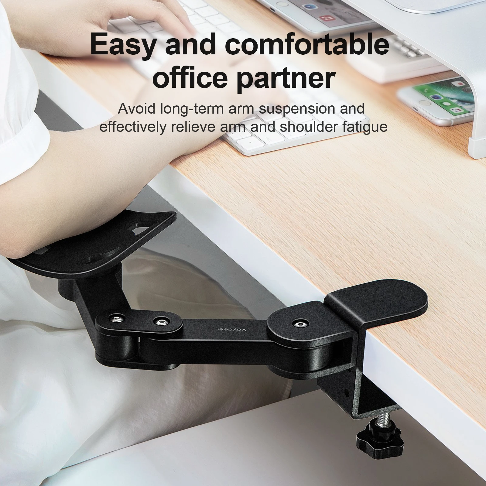 Adjustable Armrest Ergonomic Wrist Rest Mouse Pad Arm Rest 360° Degrees Rotatable Comfort Shoulder