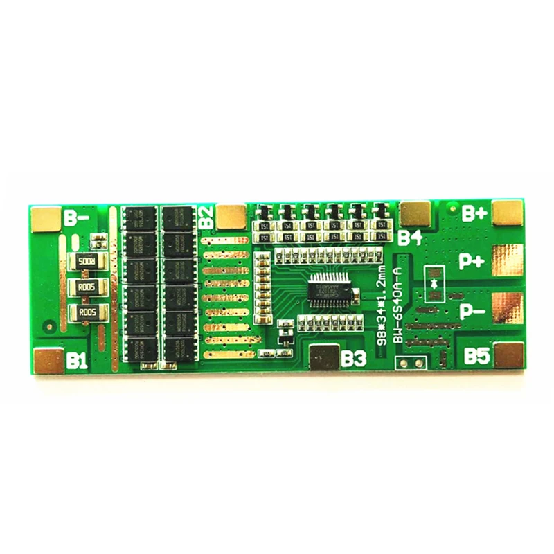 6S 22.2V 24V Protection Board BMS with Balance and Temperature Protection Same Port 35A Lithium Battery Protection Board