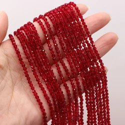 New Natural Stone Beads Small Faceted Red Crystal Scattered Beads for Necklace Bracelet Jewelry Crafts Making Supplies