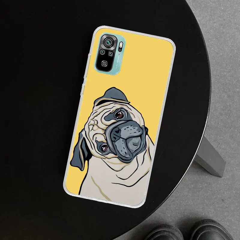 Cute Pug Dog Phone Case Cover for Xiaomi Redmi Note 13 12S 12 11 11S 11T 11E 10 Pro 10S 9 9S 9T 8 8T 7 Plus Print Coque Case Cov