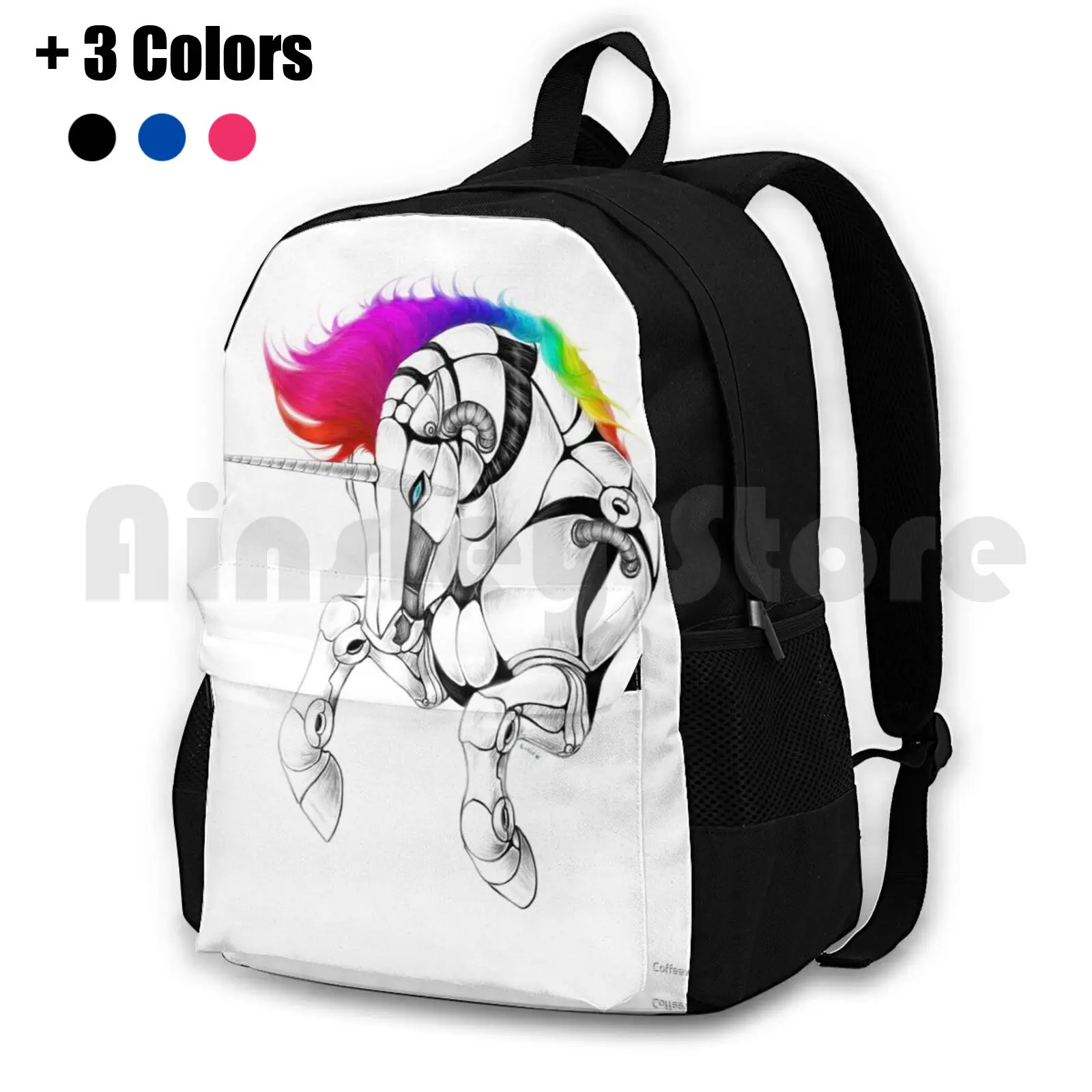 Robot Unicorn Attack Outdoor Hiking Backpack Riding Climbing Sports Bag Robot Unicorn Attack Video Games Robot Unicorn