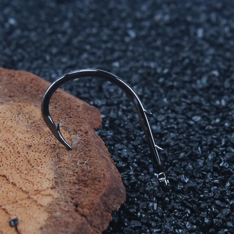 Musda Norwegian hook tube pays thousands and double back stabs with barbed on the black sea fishing hook with ring mouth