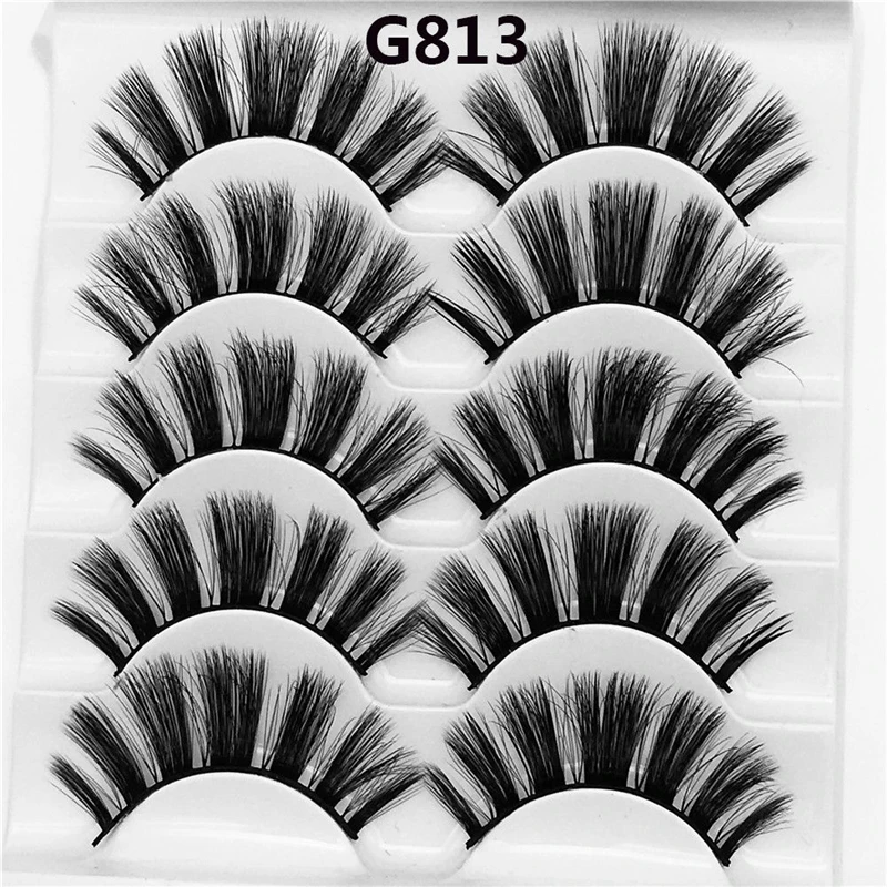 3D Nerz Haar Falsche Wimpern Pack 1/ 5 Pairs Natürliche Lange Starke Wispy Wimpern Verlängerung Wimpern Make-Up Werkzeuge streifen Wimpern