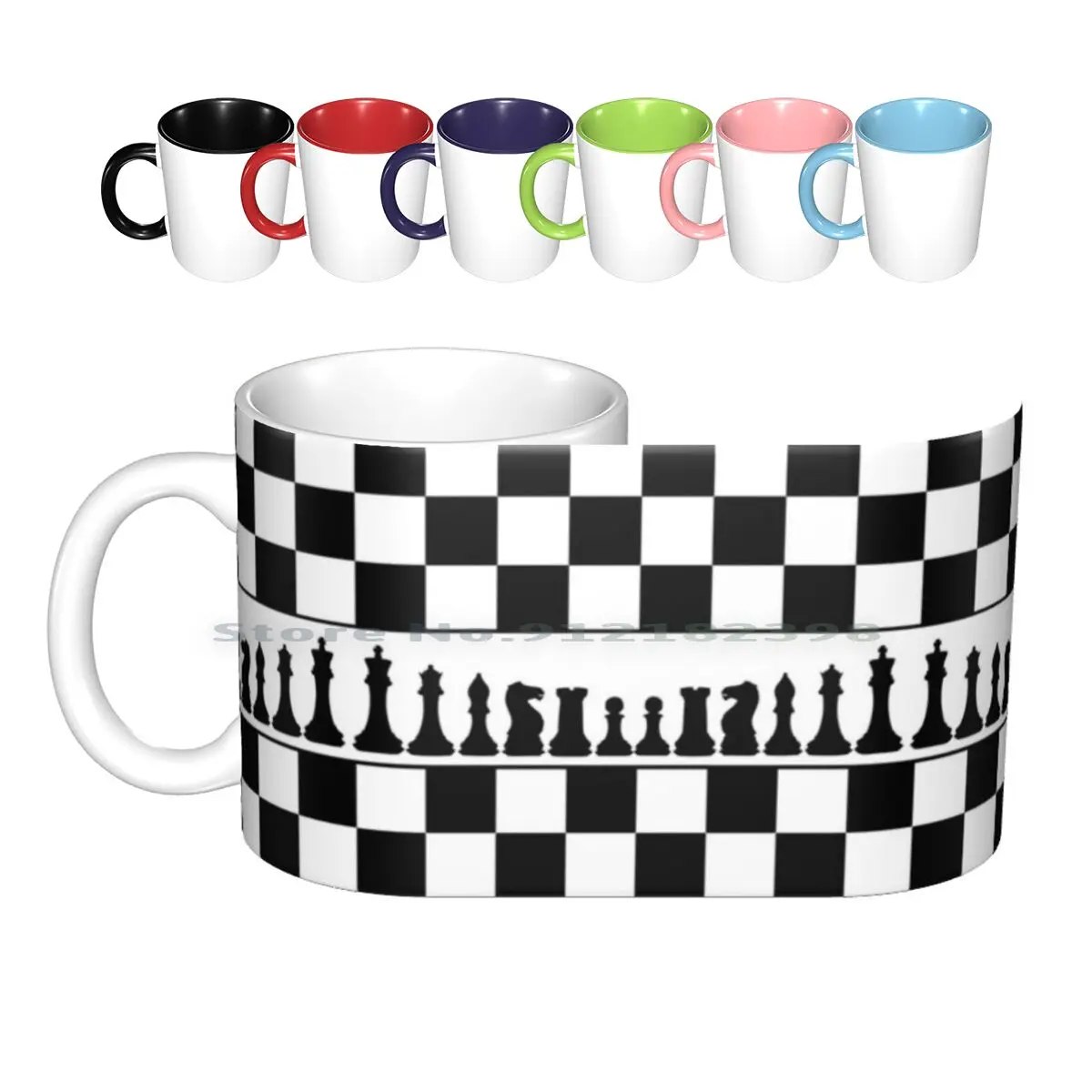 Chess Ceramic Mugs Coffee Cups Milk Tea Mug Chess Board Chess Play Pieces Awesome Harmony Fantasy Decorative Simply Magic