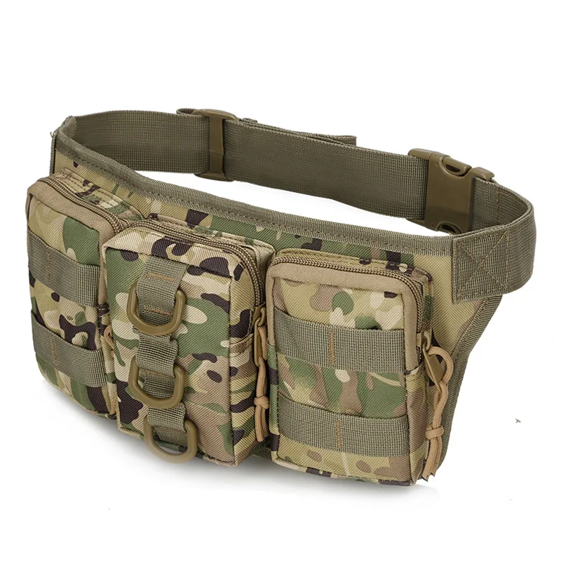 2021 New Outdoor Training Camouflage Waist Bag Triple Small Waist Bag Tactics Small Waterproof Mountaineering Riding Bag