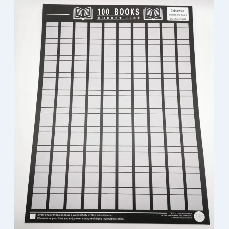 100 BÜCHER -- Scratch OFF EIMER LISTE poster