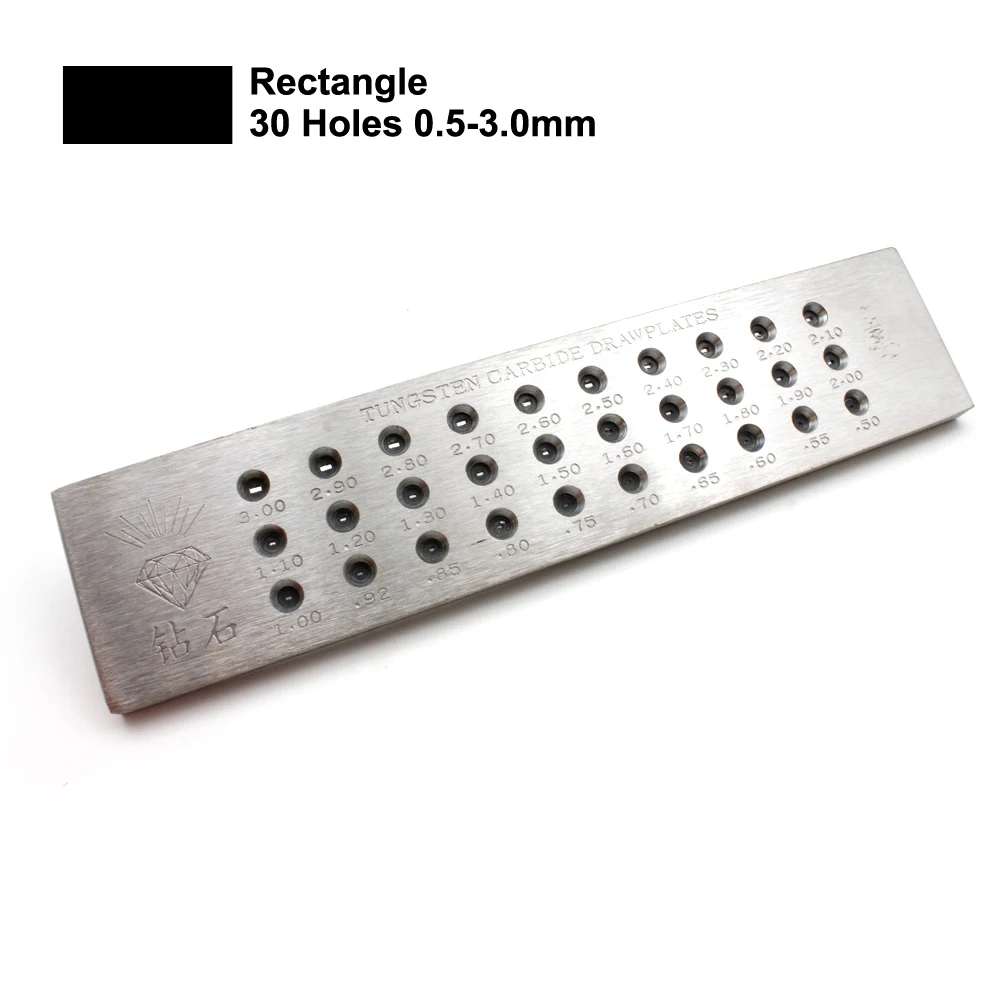 Tungsten Carbide Wire Drawplate for Jewelry Making Round Semicircle Square Hexagon Rectangle Triangle Oval Shape
