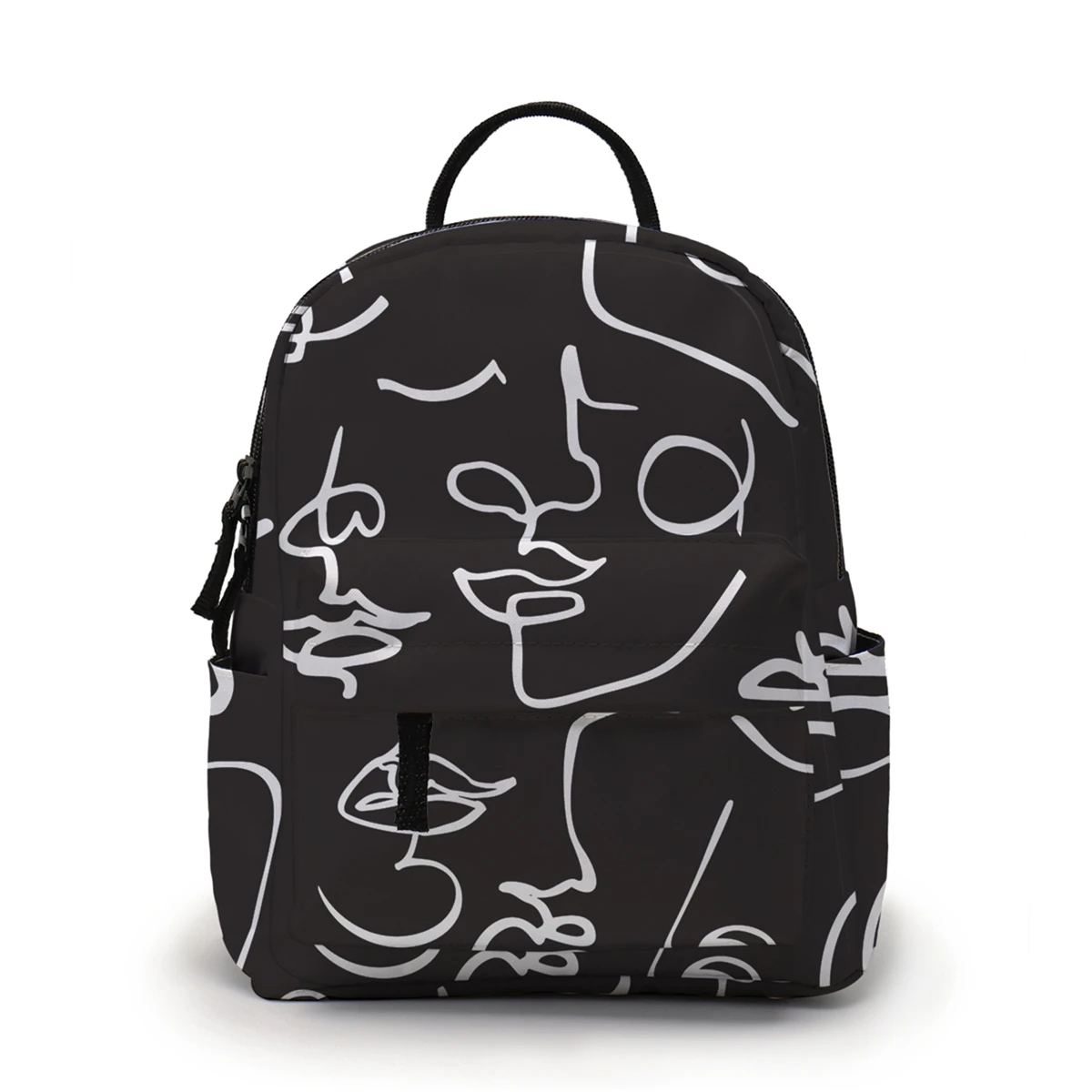 Deanfun Trendy Mini Backpack Women Elegant Shoulder Bag Abstract Line Face Printed Colorful School Backpack Bags MNSB-35