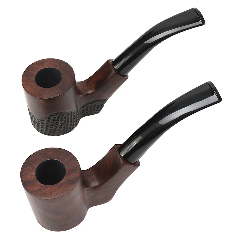 New Classic Smoking Pipe Creative Flat Bottom Tobacco Pipe Ebony Pipe 9mm filter Handmade Wooden Pipe Smoking Accessolries