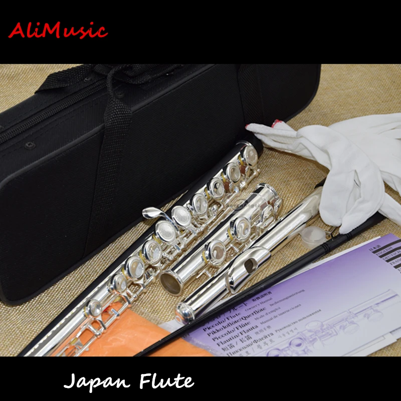 

Top Japan Flute 16 Hole with E Key 271 Silver Plated Flute C Key White Copper Flauta Transversal Music Instrumentos