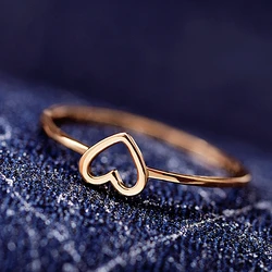 Enthusiasm Fashion Gold Silver Color Heart Shaped Wedding Ring for Woman Female Statement Engagement Party Jewelry Dropshipping