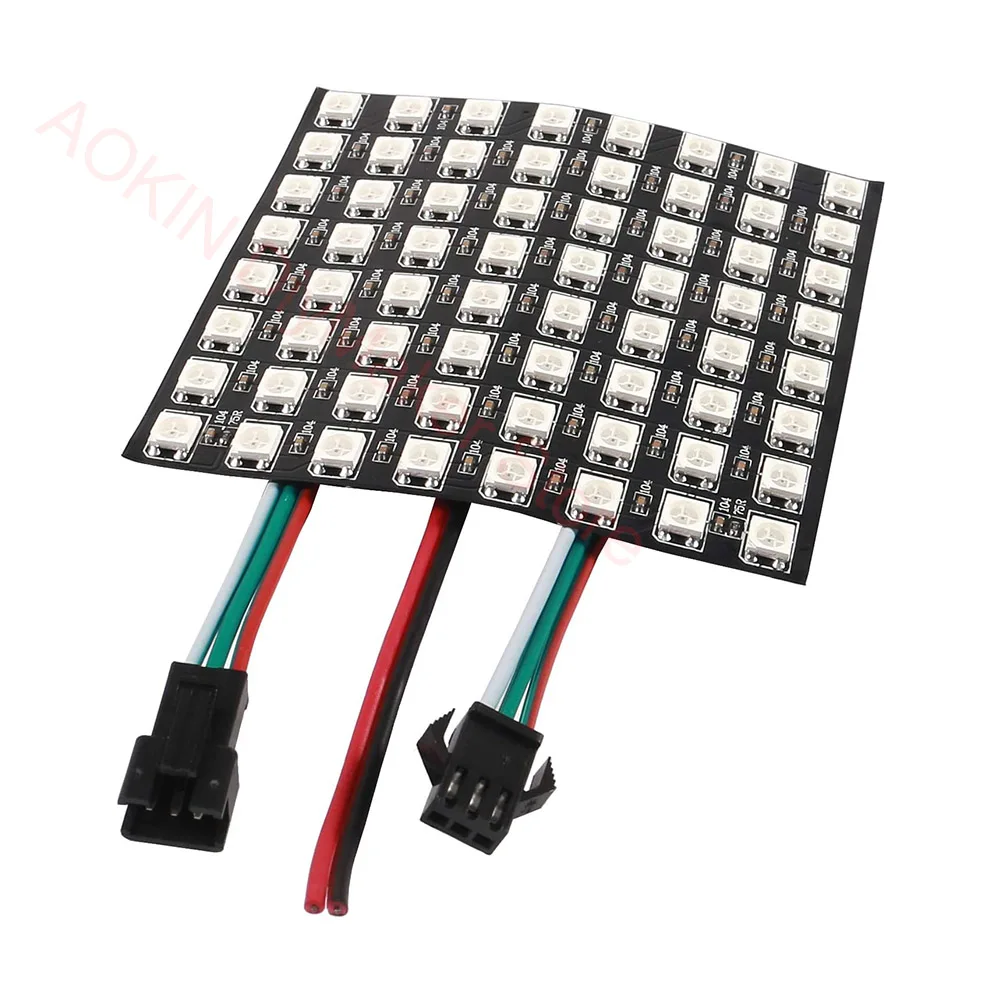 8x8 RGB LED Flexible WS2812B Matrix Dream Color Individually Addressable LED Programmable Display led Panel WS01 for Arduino