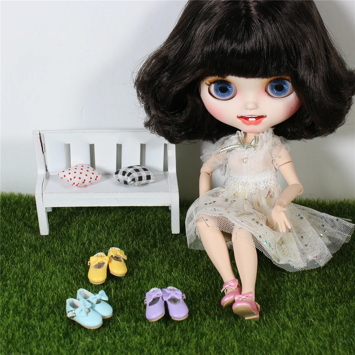 ICY DBS Blyth puppe joint körper bogen schuhe Macaron farben Vintage Neo BJD