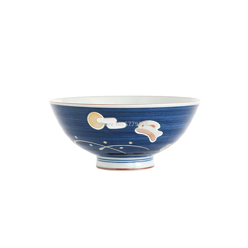 Japanese Creative and Style Design Rice Bowl Japanese Cuisine Tableware High-quality Ceramic Household Rice Bowl Soup Bowl