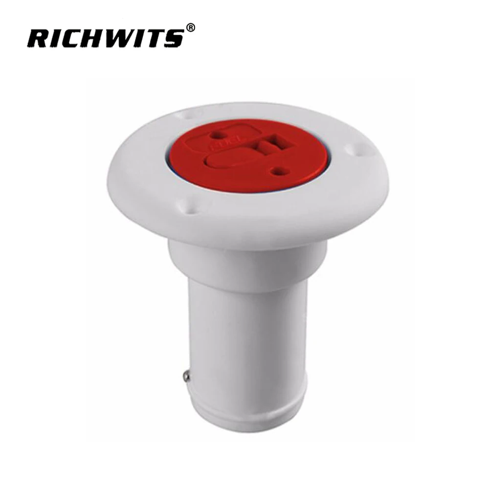 ABS Marine Boat Deck Fuel Filler Keyless Cap for Boat Yacht 38mm Red Head  Black White Color