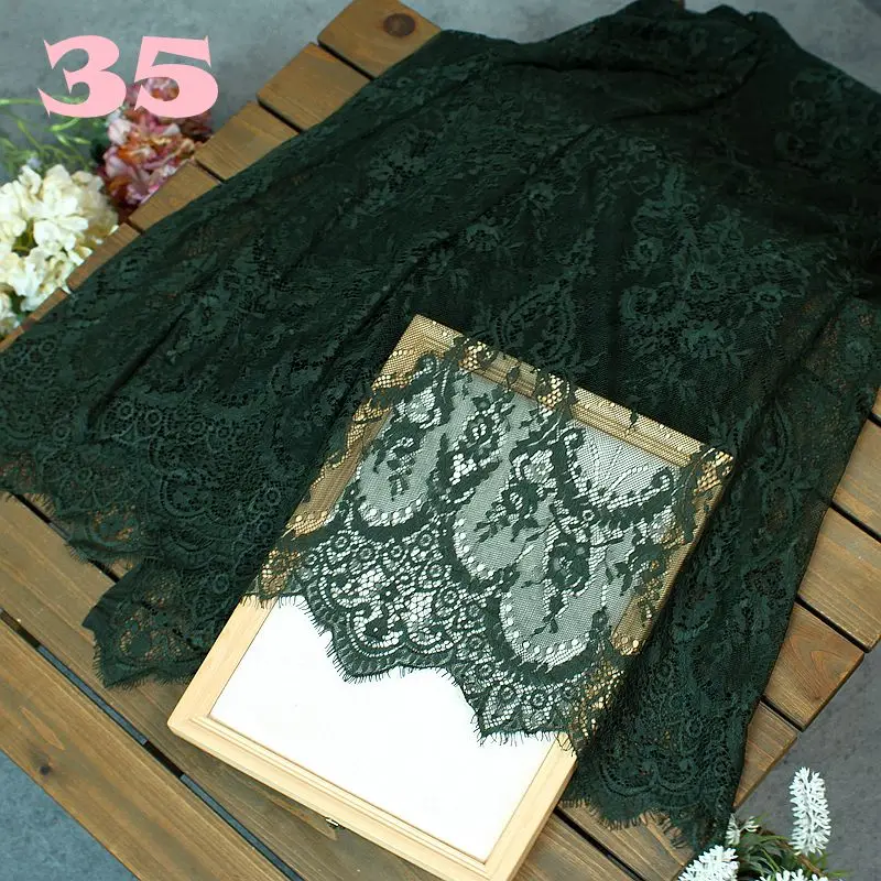42 Colors 1.5x3M=1 Piece Eyelash Chantilly Lace Fabric for Dresses Quality Good!