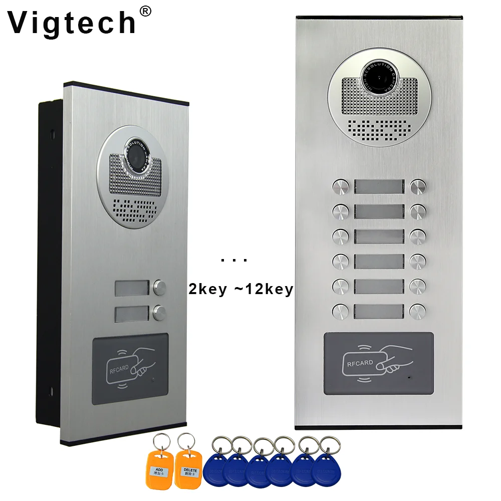 Wired Video Intercom Device For The Apartment Home RFID Access Camera Outdoor Unit Wth 2/3/4/5/6/8/10/12 Buttons Multi Key