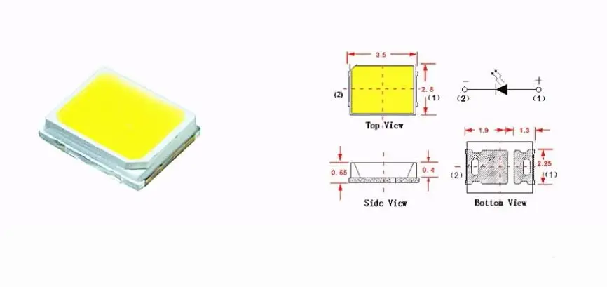Original 125 lm LED-Hintergrundbeleuchtung 1210 3528 2835 3 V 1 W 300 mA Kalt kaltweiß für TV Innotek LCD-Hintergrundbeleuchtung LED-TV-Anwendungsreparatur – Detail 2