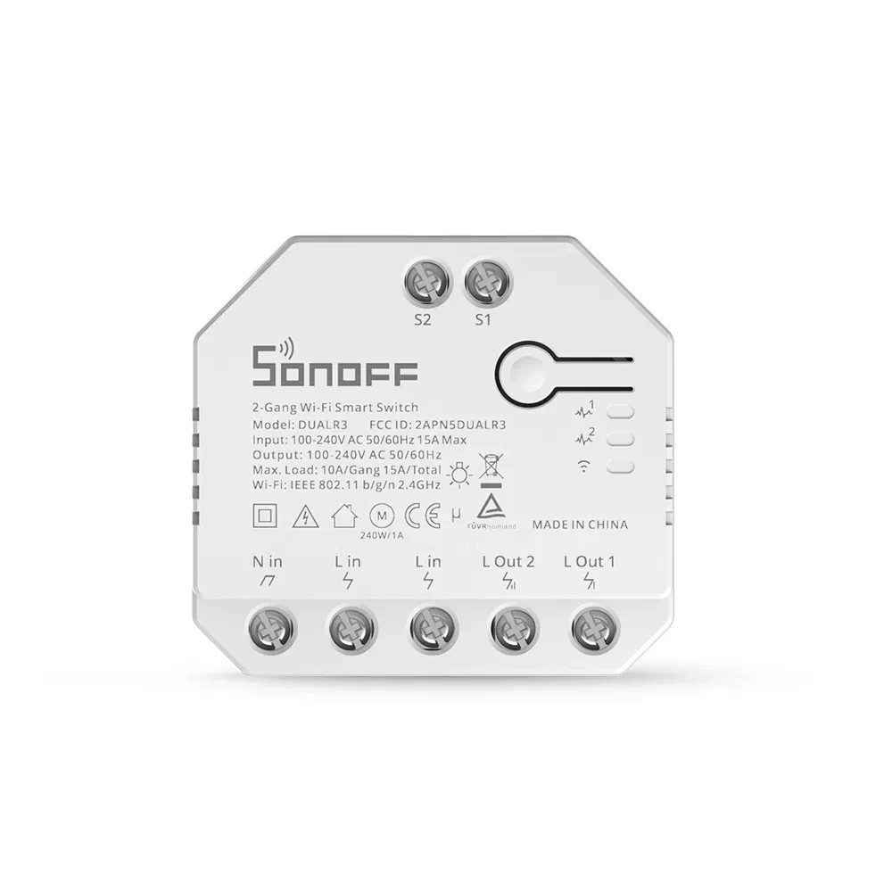 Sonoff-miniinterruptor Dual R3 para persiana enrollable, relé con medición de potencia, para cortina de Motor eléctrico a través de eWelink Alexa