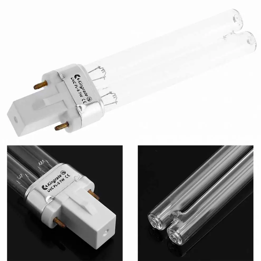 UV-7W Germicidal Lamp UVC 254nm Disinfection Purification Sterilizer 7W Ultraviolet UV Light Tube Bulb for Water Air Home Bulbs