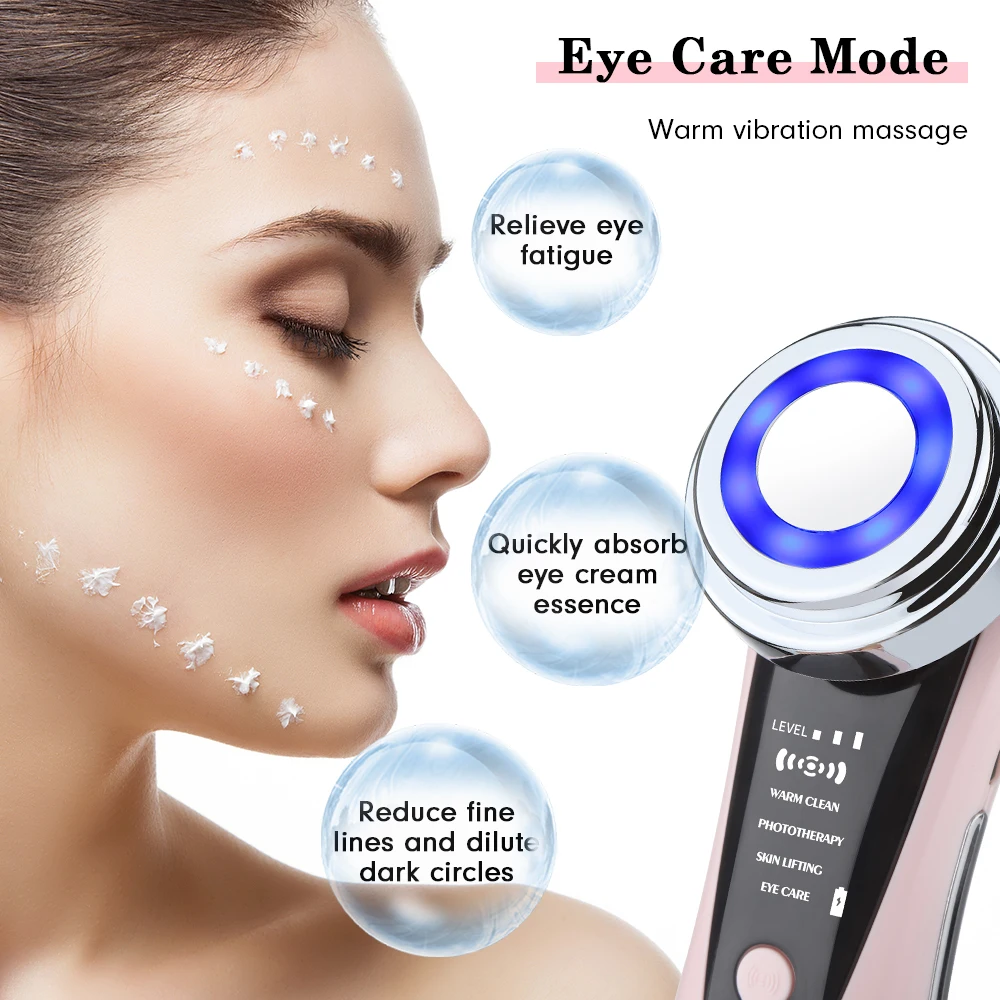 5 in1 Face RF Microcurrent Beauty Device Mesotherapy Electroporation LED Skin Rejuvenation Remover Wrinkle Lifting Beauty Device