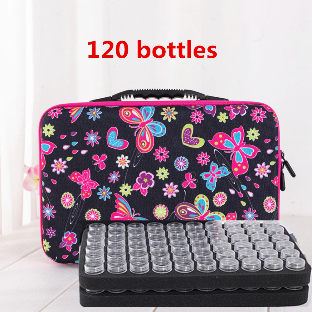 30/60/120 Bottles Storage Box 5D Diamond Painting Accessories Tools Container Bag Carry Case Embroidery Mosaic органайзер