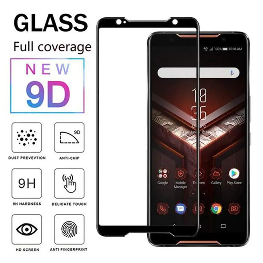 3D 9H Full Glue Cover Black Tempered Glass For Asus Zenfone Rog 2 Phone ZS600KL ZS660KL Screen Protector Protection Film Glass