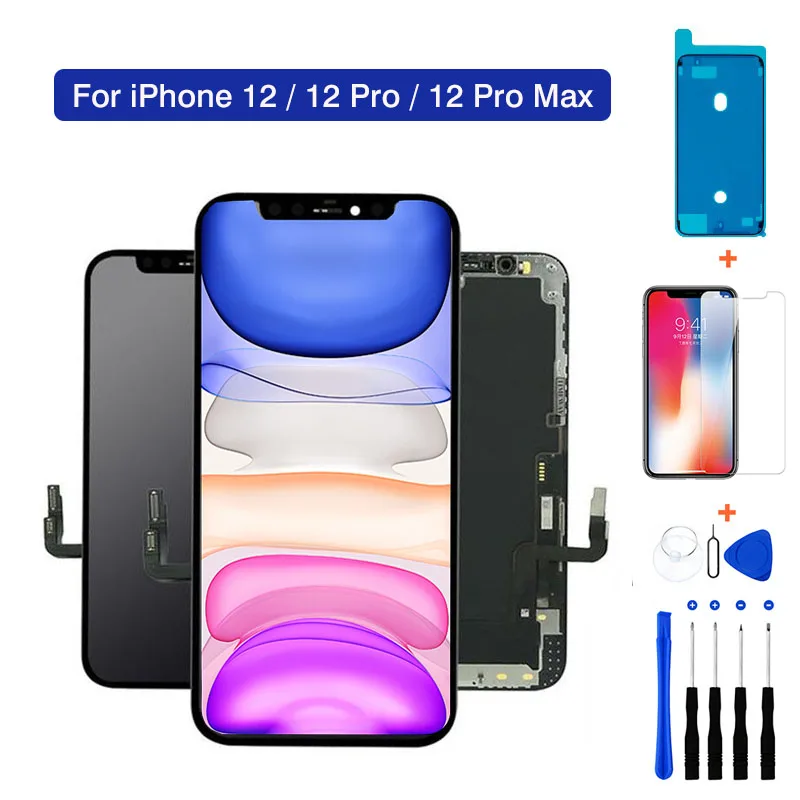 

OLED LCD Display For iPhone 12 Pro Max Screen Replacement Incell 3D Touch Panel Digitizer Assembly True Tone Phone Repair Parts