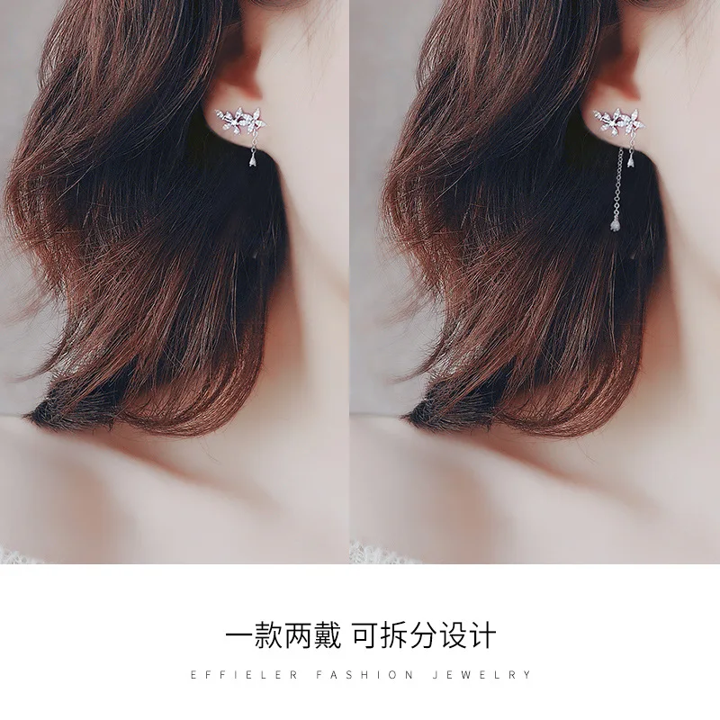 New Hot Fashion 925 Sterling Silver Flower Earrings for Women Girls Gift Fashion Statement Jewelry korean earrings