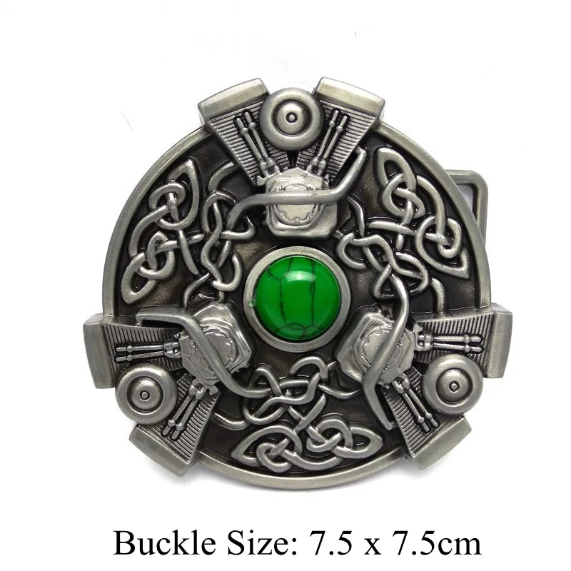 Western Cowboy Casual Men Belts with Turquoise Green Stone Celts Metal Buckle Fashion Male Accessories Boyfriend Birthday Gifts