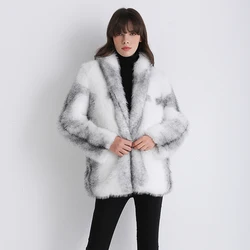 2021 women's fur coat new autumn and winter long-sleeved coat colorful cross mink loose fur coat