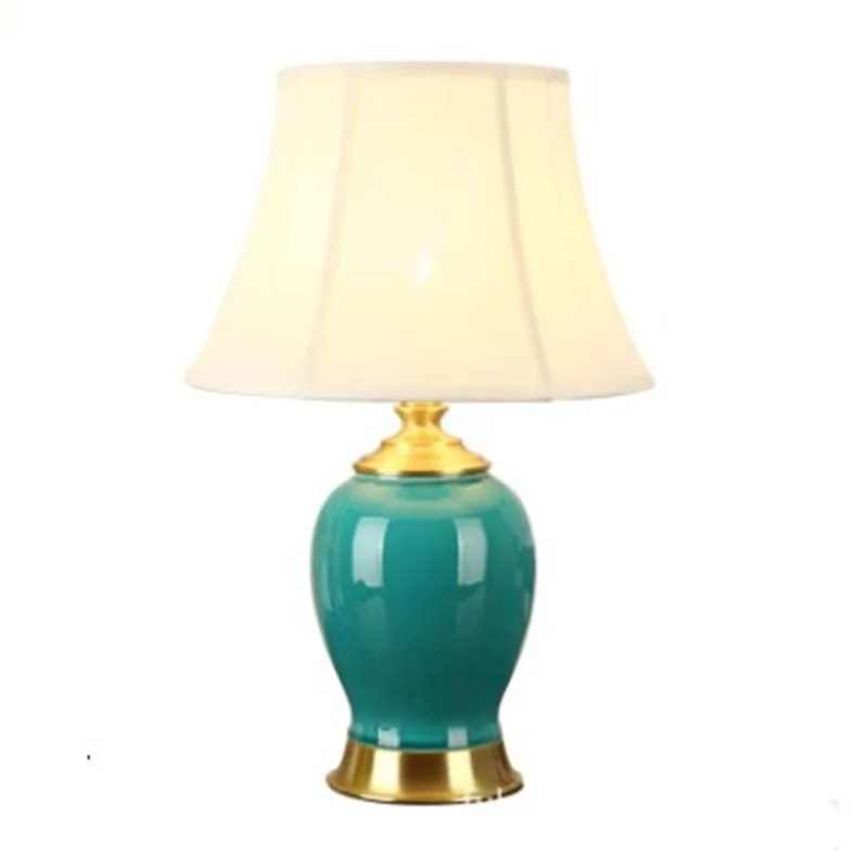 

Modern American Style Green Beige Ceramic Table Lamp For BedRoom Bedside Living Room Foyer Study Desk Reading Night Light 190106