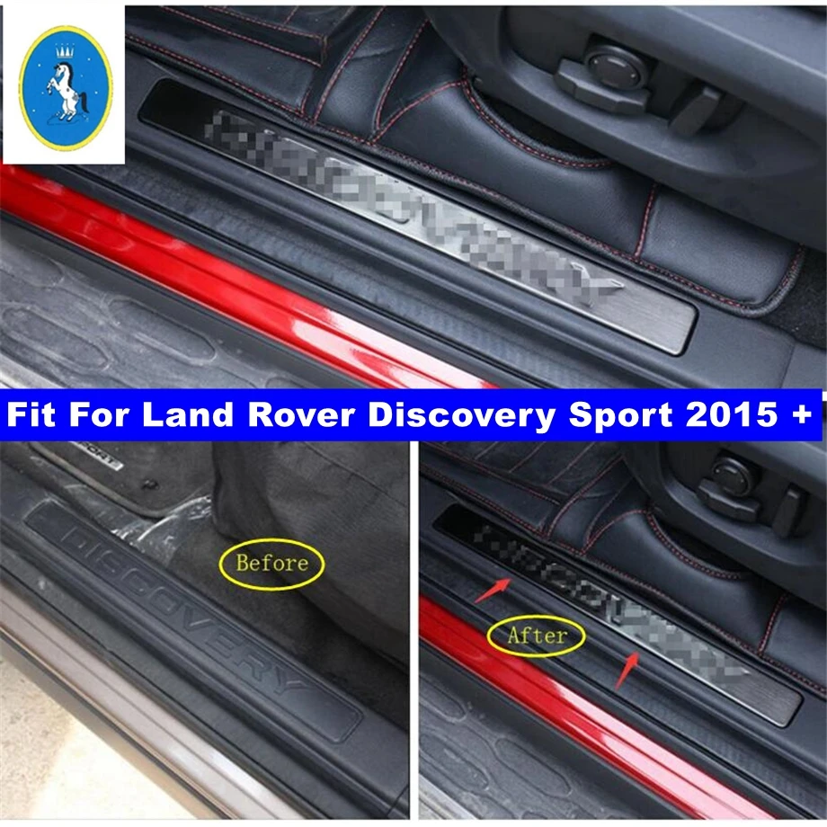 Scuff Plate Door Sill Stainless Kick Step Cover Plate Protector Car Accessories Fit For Land Rover Discovery Sport 2015 - 2021